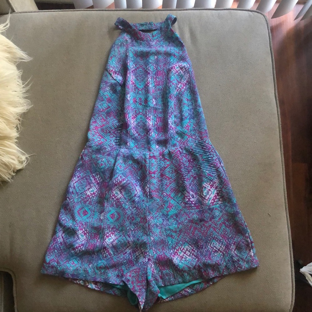 Multi-colored backless romper